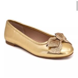 SUGAR‎ Girls Gold Ballet Flat Shoe Glitter Bow Toddler Little Kids Wedding4